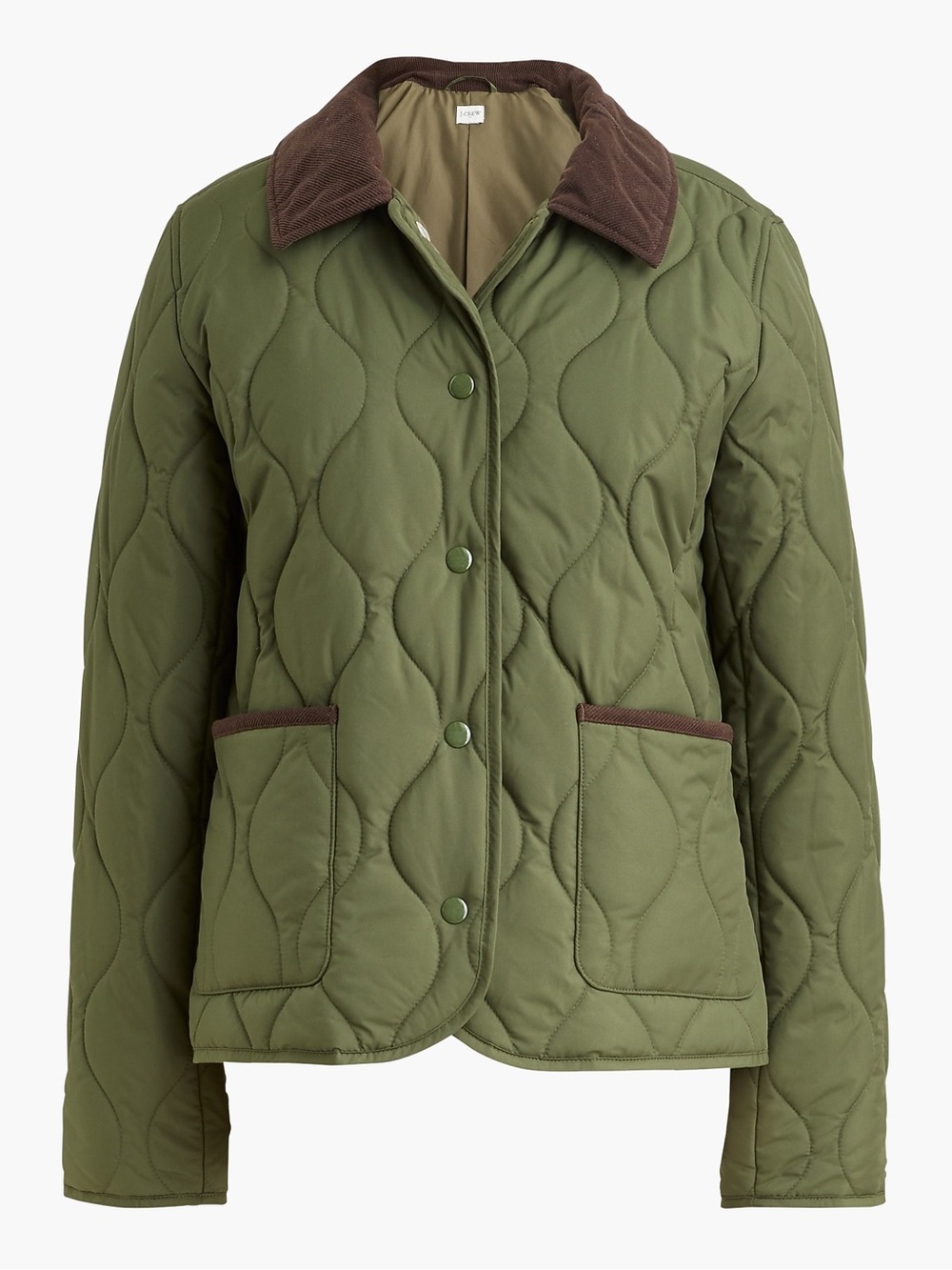 J. Crew Quilted Barn Jacket Coat Distressed Fatigue S nwot lightweight